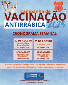 Campanha de vacinação antirrábica Campanha de vacinação antirrábica